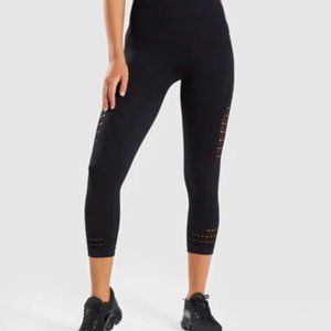 Gymshark Small Seamless Energy High Waisted Cropped Leggings - Black